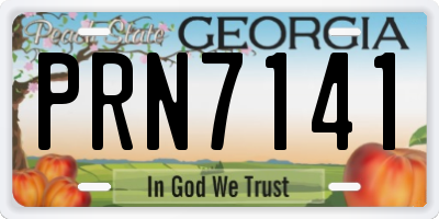 GA license plate PRN7141