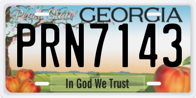 GA license plate PRN7143