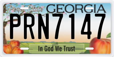 GA license plate PRN7147