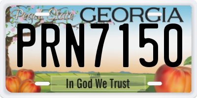 GA license plate PRN7150