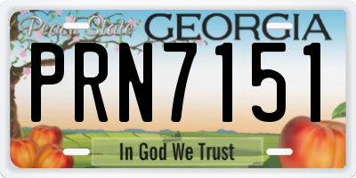 GA license plate PRN7151
