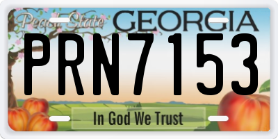 GA license plate PRN7153