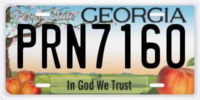 GA license plate PRN7160