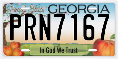 GA license plate PRN7167
