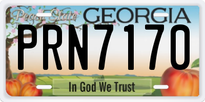 GA license plate PRN7170
