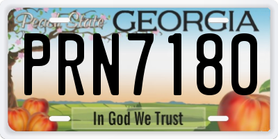 GA license plate PRN7180