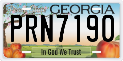 GA license plate PRN7190