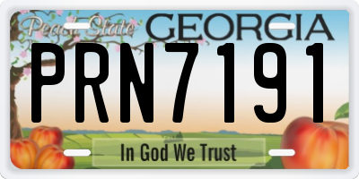 GA license plate PRN7191