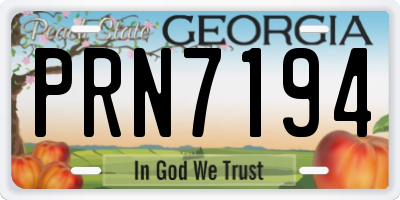 GA license plate PRN7194