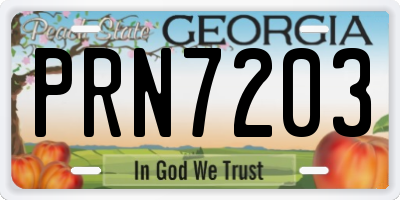 GA license plate PRN7203