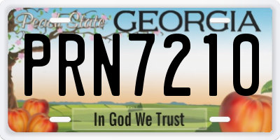 GA license plate PRN7210