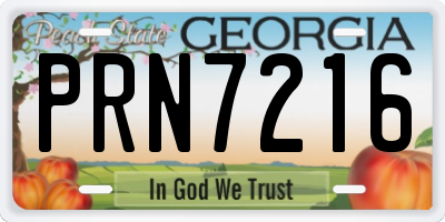 GA license plate PRN7216