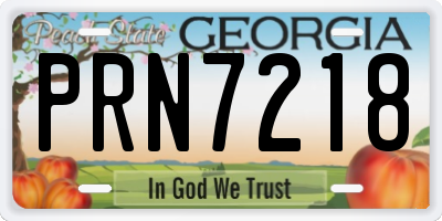 GA license plate PRN7218