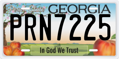GA license plate PRN7225