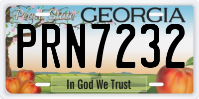 GA license plate PRN7232