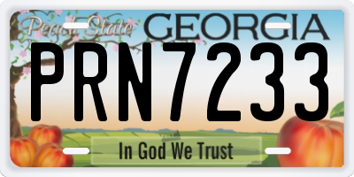 GA license plate PRN7233