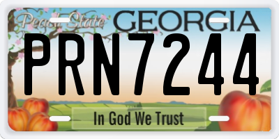 GA license plate PRN7244