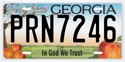 GA license plate PRN7246