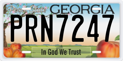 GA license plate PRN7247