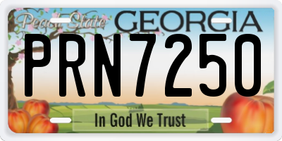 GA license plate PRN7250