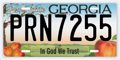 GA license plate PRN7255