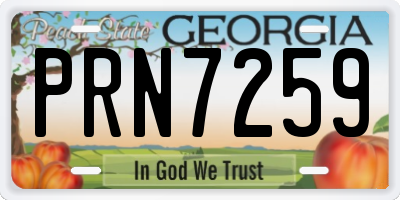GA license plate PRN7259