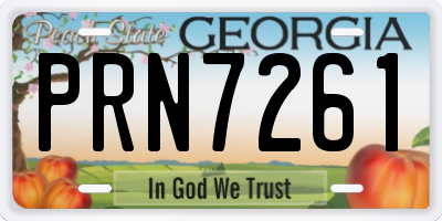 GA license plate PRN7261