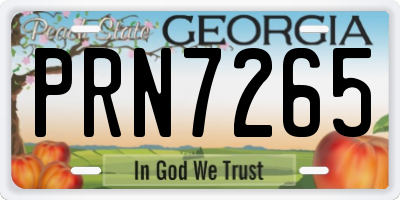 GA license plate PRN7265