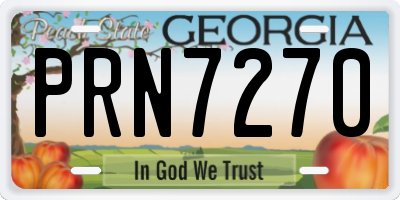 GA license plate PRN7270