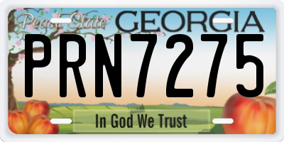 GA license plate PRN7275