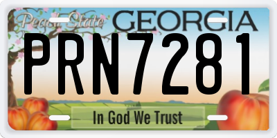 GA license plate PRN7281