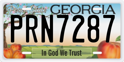 GA license plate PRN7287