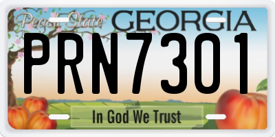 GA license plate PRN7301