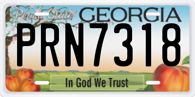GA license plate PRN7318
