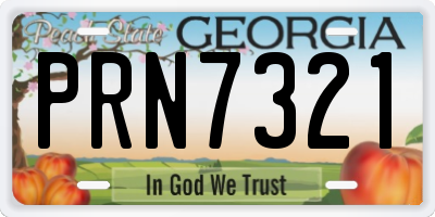 GA license plate PRN7321