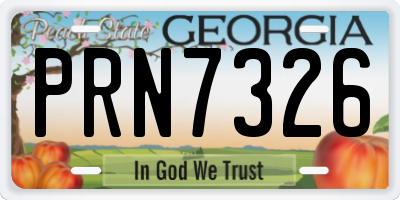 GA license plate PRN7326