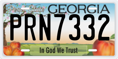 GA license plate PRN7332