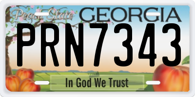 GA license plate PRN7343