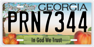 GA license plate PRN7344