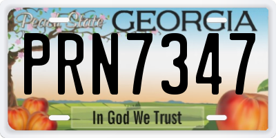 GA license plate PRN7347
