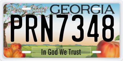 GA license plate PRN7348
