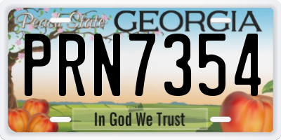GA license plate PRN7354