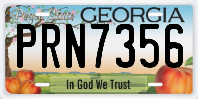 GA license plate PRN7356