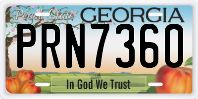 GA license plate PRN7360