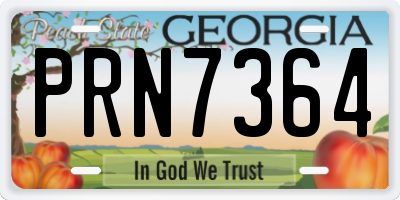 GA license plate PRN7364