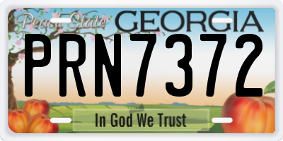 GA license plate PRN7372
