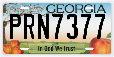GA license plate PRN7377