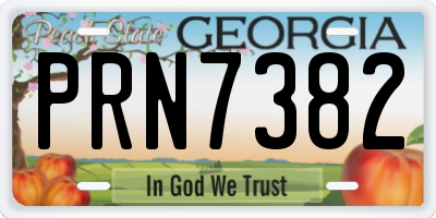 GA license plate PRN7382