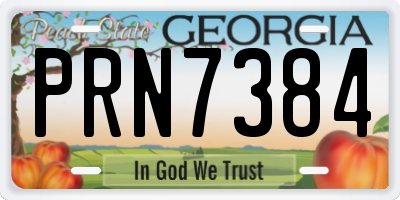 GA license plate PRN7384