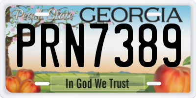 GA license plate PRN7389